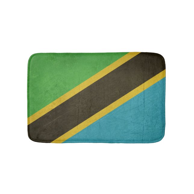 Grunge Sovereign state flag of Tanzania Bathroom Mat (Front)