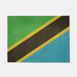 Grunge Sovereign state flag of Tanzania Doormat