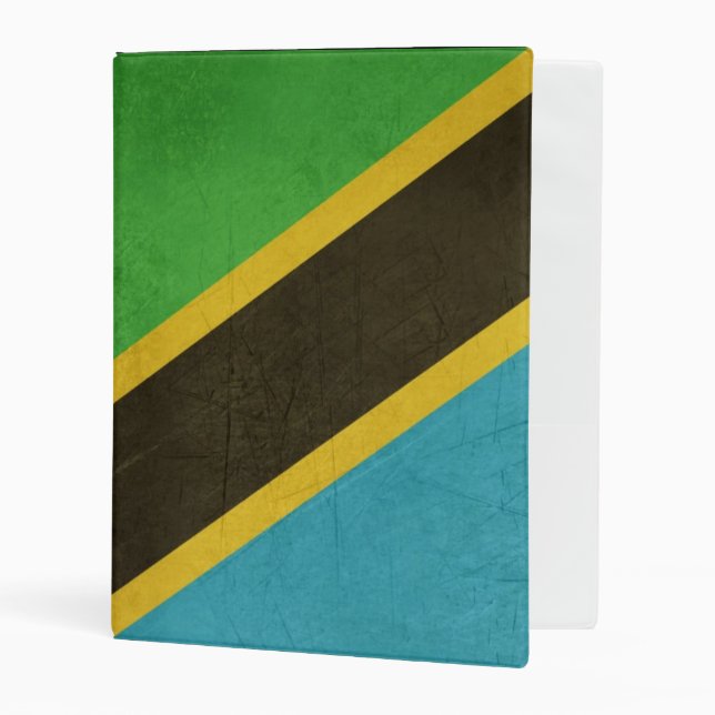 Grunge Sovereign state flag of Tanzania Mini Binder (Front/Inside)
