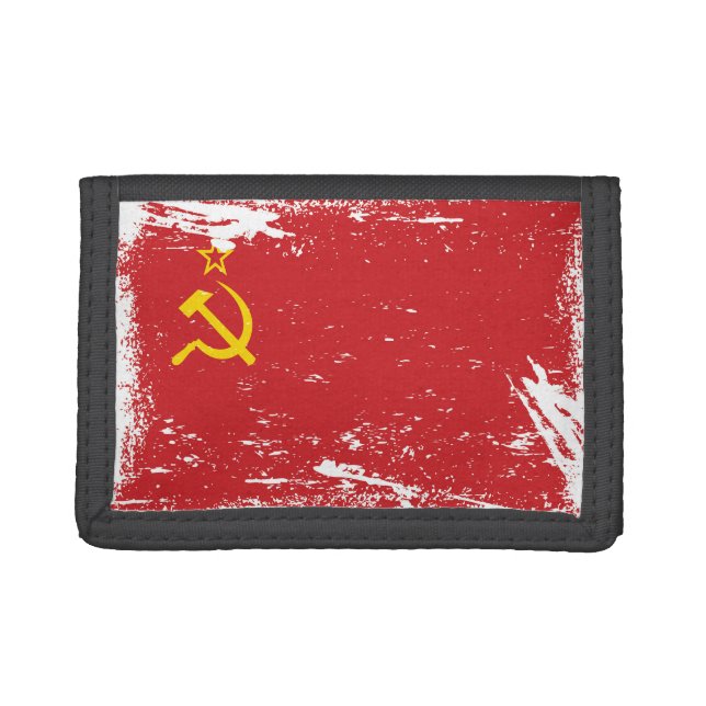 Grunge Soviet Union Flag - USSR Tri-fold Wallet (Front)