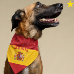 Grunge Spain Spanish Flag Custom Name Pet Bandana<br><div class="desc">You beloved dog can wear your family's national pride! This grunge style Spanish flag pet bandana is easy to personalize with your dog's name! The red, yellow and red horizontal stripes and the Coat of Arms of Spain in the middle, your furry family member will certainly stand out in style....</div>