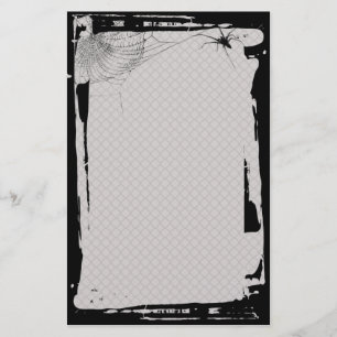 Grunge Spider Web Fence Goth Stationery