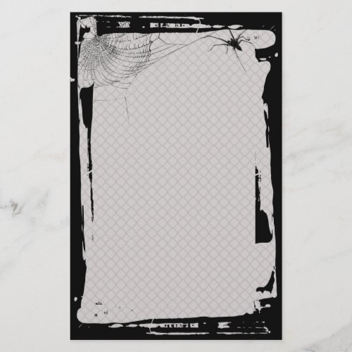 Grunge Spider Web Fence Goth Stationery