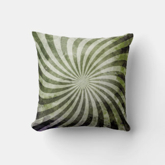 Grunge Spiral Burst Throw Pillow