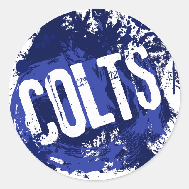 GRUNGE & SPLATTER COLTS CLASSIC ROUND STICKER (Front)