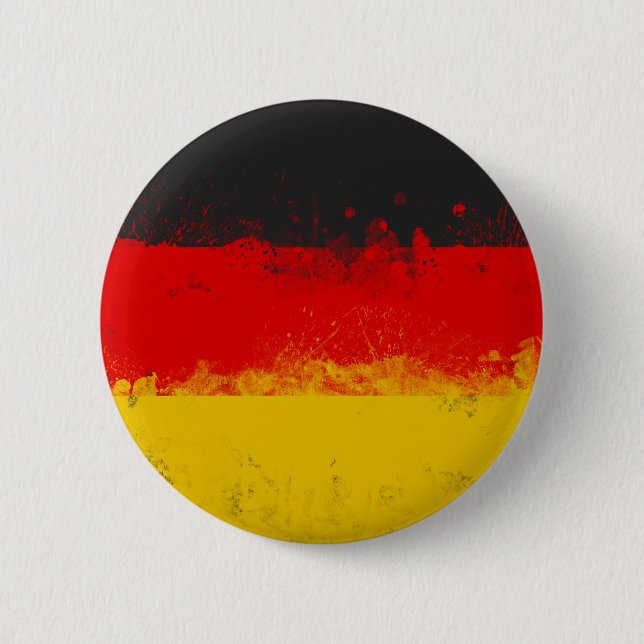 Grunge Splatter Painted Flag of Germany Button (Front)