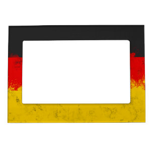 Grunge Splatter Painted Flag of Germany Magnetic Frame