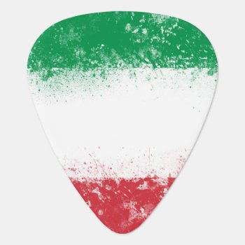 Grunge Splatter Painted Flag Of Italy Guitar Pick by flagshack at Zazzle