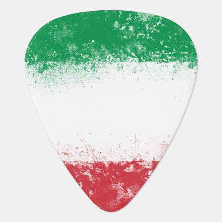 Grunge Splatter Painted Flag Of Italy Guitar Pick