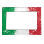 Grunge Splatter Painted Flag Of Italy Magnetic Picture Frame at Zazzle