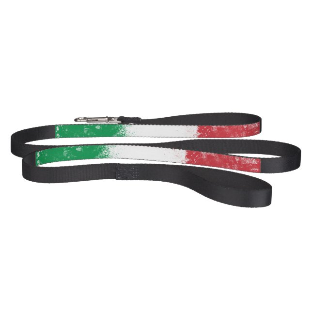 Grunge Splatter Painted Flag of Italy Pet Leash (Full)