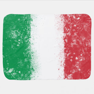 Grunge Splatter Painted Flag of Italy Receiving Blanket