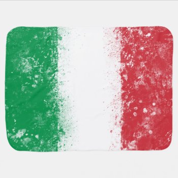 Grunge Splatter Painted Flag Of Italy Receiving Blanket by flagshack at Zazzle