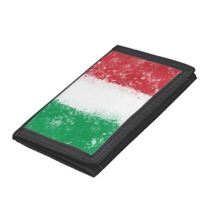Grunge Splatter Painted Flag of Italy Tri-fold Wallet