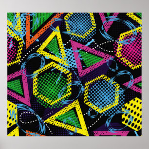 Grunge sport pattern, children's design. poster