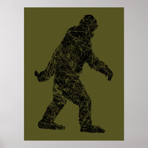 Grunge Squatchin Bigfoot Style Poster