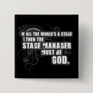 Grunge Stage Manager God Pinback Button