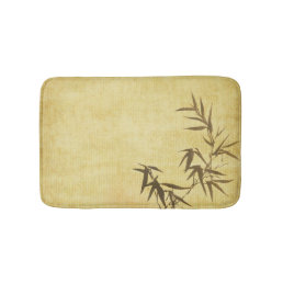 Grunge Stained Bamboo Paper Background Bath Mat
