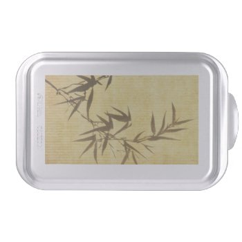 Grunge Stained Bamboo Paper Background Cake Pan by watercoloring at Zazzle