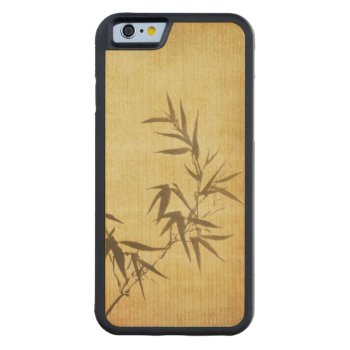 Grunge Stained Bamboo Paper Background Carved Maple Iphone 6 Bumper Case by watercoloring at Zazzle