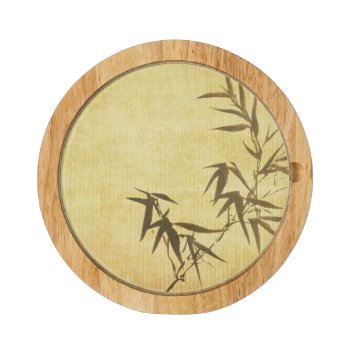 Grunge Stained Bamboo Paper Background Cheese Platter by watercoloring at Zazzle