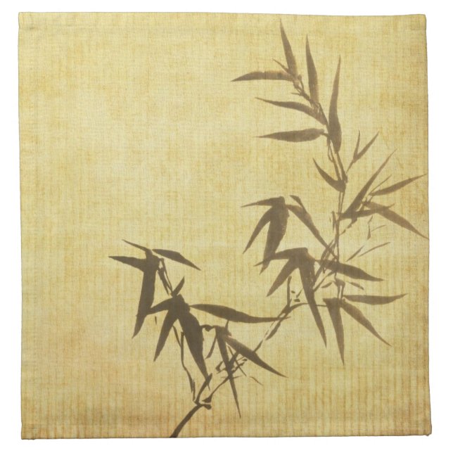 Grunge Stained Bamboo Paper Background Napkin (Front)