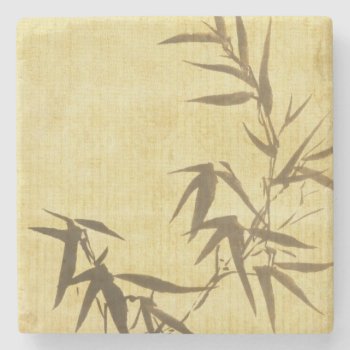 Grunge Stained Bamboo Paper Background Stone Coaster by watercoloring at Zazzle