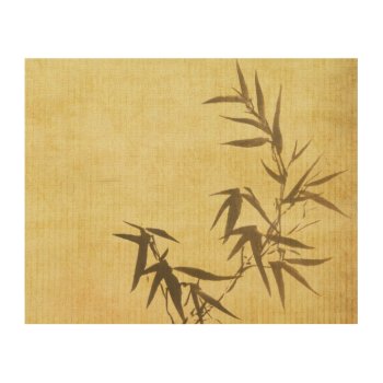 Grunge Stained Bamboo Paper Background Wood Wall Art by watercoloring at Zazzle