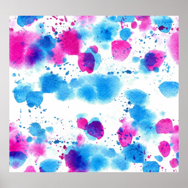 Grunge Stains Watercolor Texture Poster (Front)