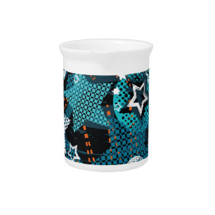 Grunge star pattern, playful children's design. beverage pitcher
