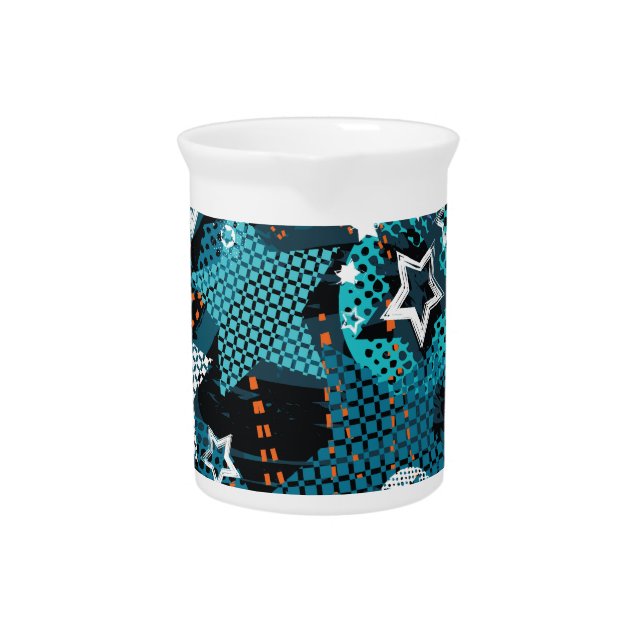 Grunge star pattern, playful children's design. beverage pitcher (Front)