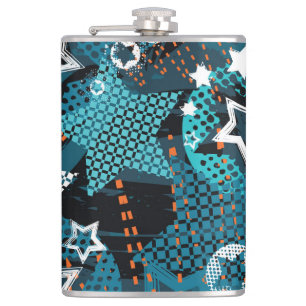 Grunge star pattern, playful children's design. flask