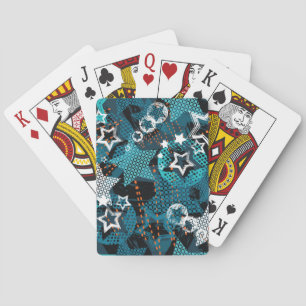 Grunge star pattern, playful children's design. poker cards