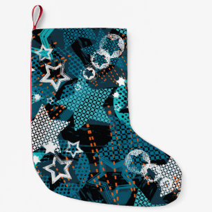 Grunge star pattern, playful children's design. small christmas stocking