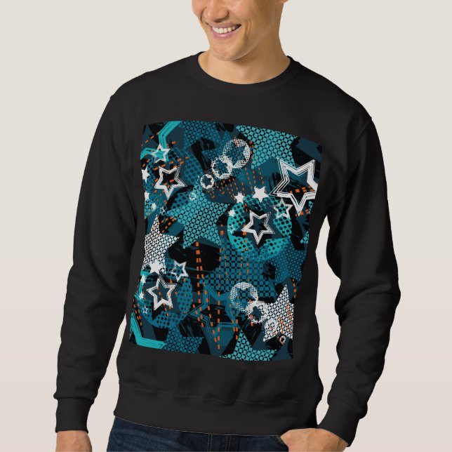 Grunge star pattern, playful children's design. sweatshirt (Front)