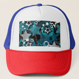 Grunge star pattern, playful children's design. trucker hat