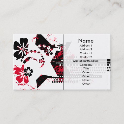 grunge stars business card