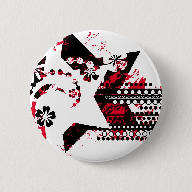 grunge stars pinback button (Front)
