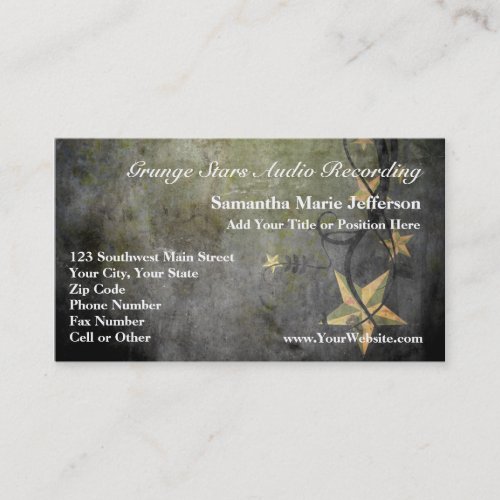 Grunge Stars Vintage Design Business Card Template