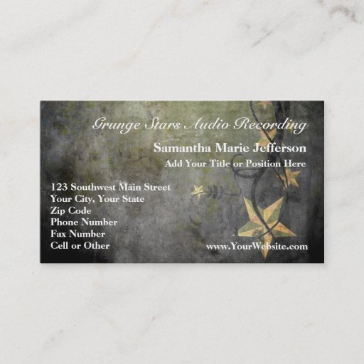 Customizable Grunge Stars Vintage Design Business Card Template