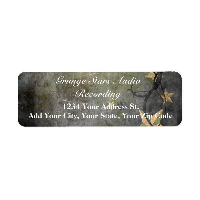 Grunge Stars Vintage Design Label (Front)