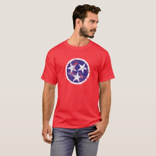Grunge State Flag Of Tennessee Stickers T_Shirt