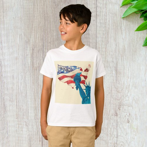 Grunge Statue Of Liberty T_Shirt