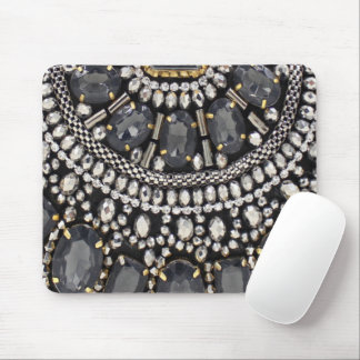 grunge steampunk art deco black silver bohemian mouse pad