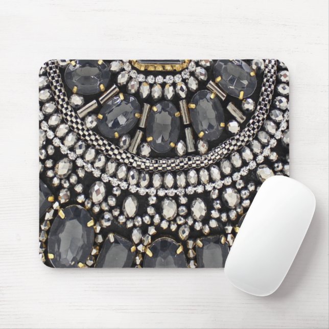 grunge steampunk art deco black silver bohemian mouse pad (With Mouse)