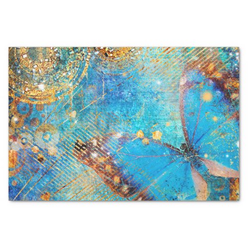 Grunge Steampunk Butterfly Abstract Design Tissue Paper