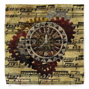 Grunge Steampunk Clocks and Gears Bandana