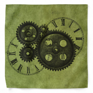 Grunge Steampunk Clocks and Gears Bandana