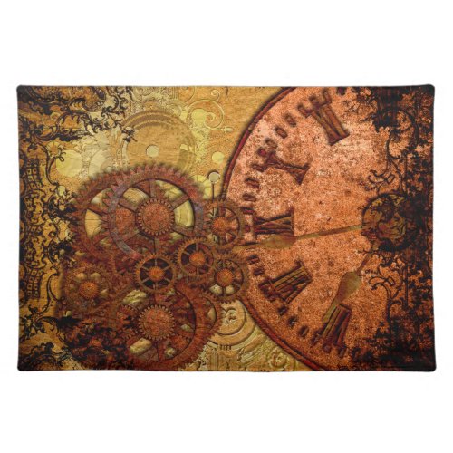 Grunge Steampunk Gear and Clock Placemat