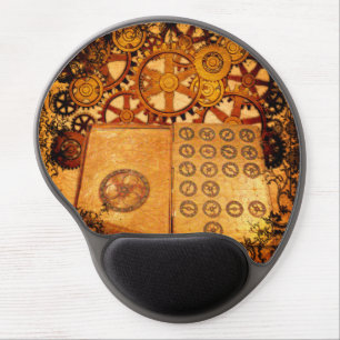 Grunge Steampunk Gears Gel Mouse Pad